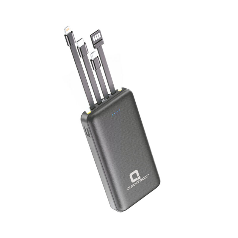 QUANTRON 10000MAH Power Bank with in-Built 4 in 1 Cable