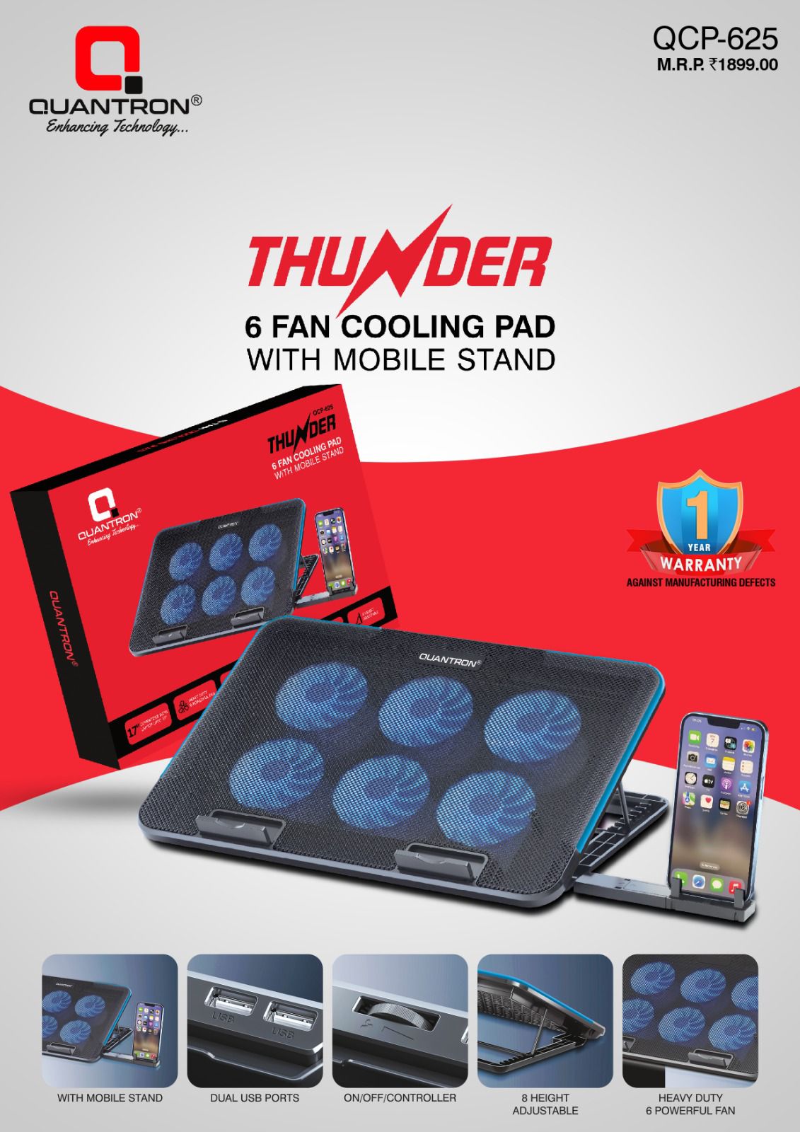 QUANTRON THUNDER 6 FAN COOLING PAD