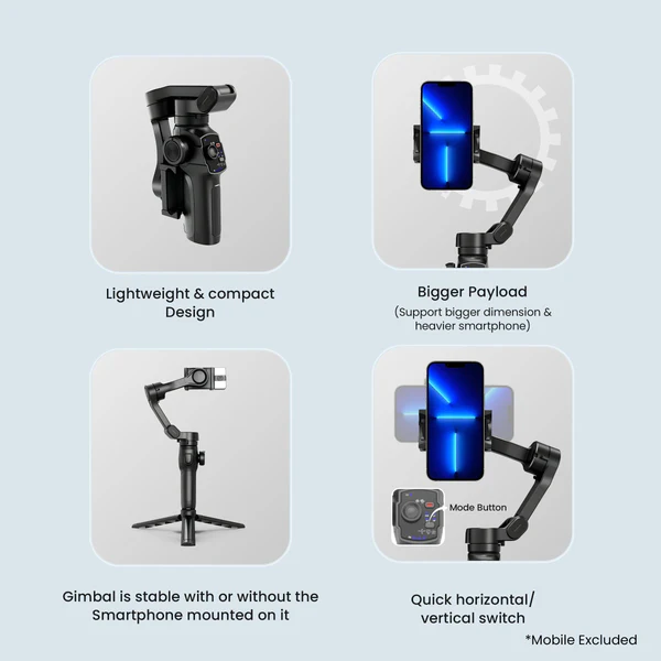 Digitek (DSG-009F) AI 3 Axis Wide Angle Smartphone Gimbal - Image 4